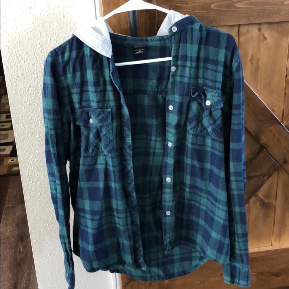 Green and grey flannel